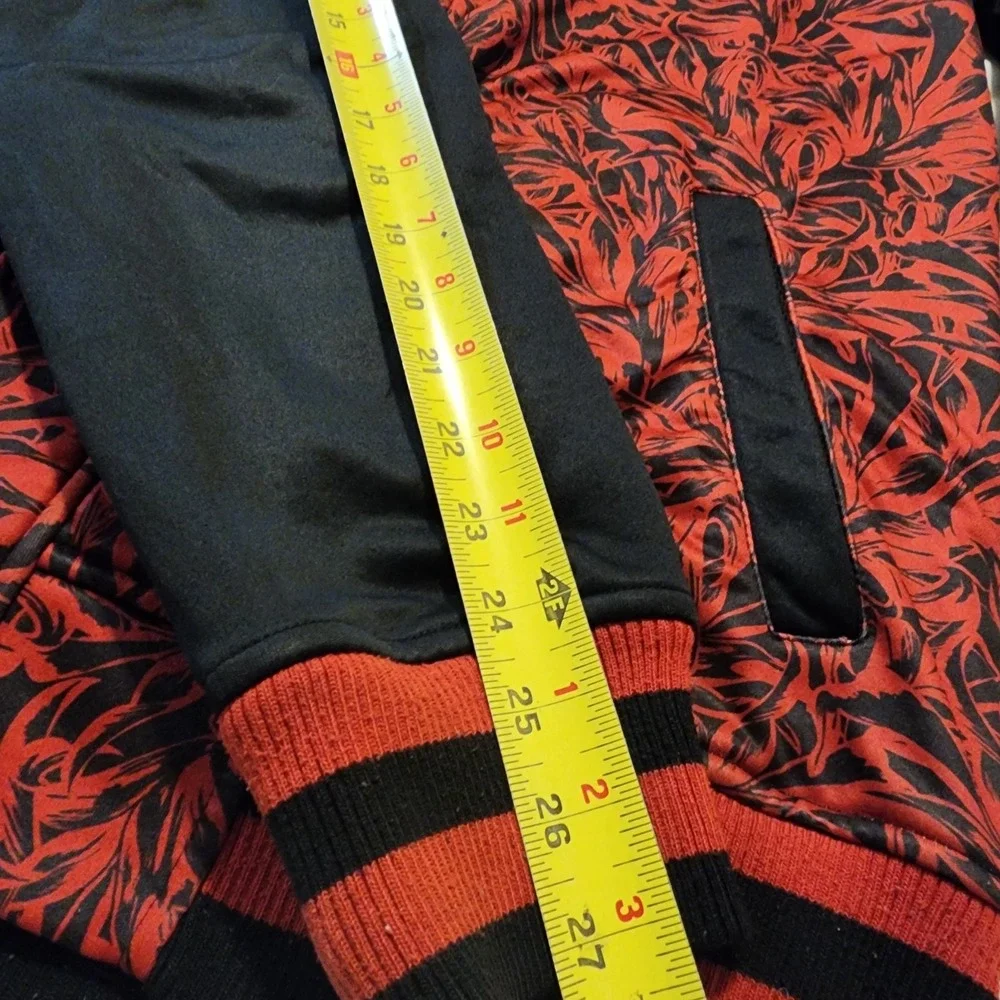Empyre Surplus Men's‎ XL Red Black Hoodie Zip Snap Drawstring Skater Grunge Y2k - Picture 10 of 11